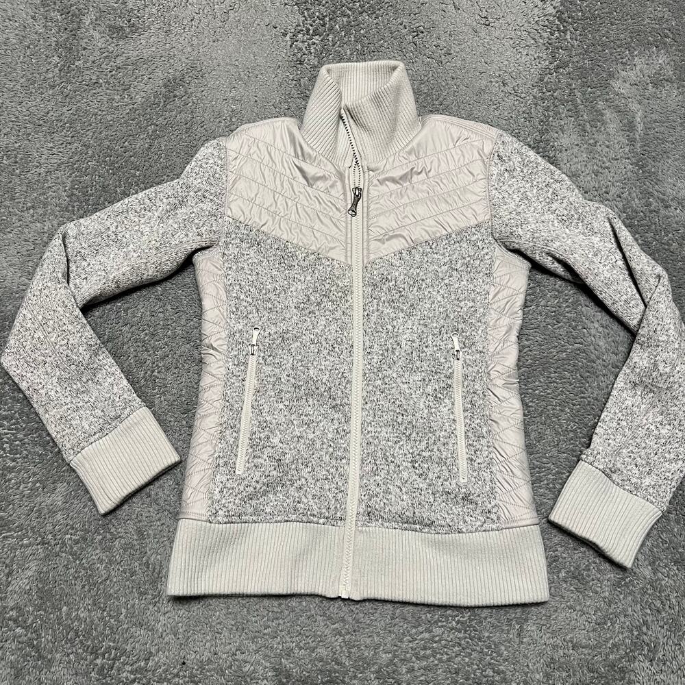 Marmot Tech Sweater Jacket Womens XS Gray Full Zip Knit Fleece Performance